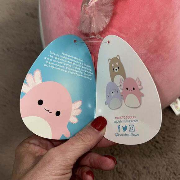 NWT Original Squishmallows, Archie the Axolotl Squish Date 7-18-2019 - Picture 5 of 5